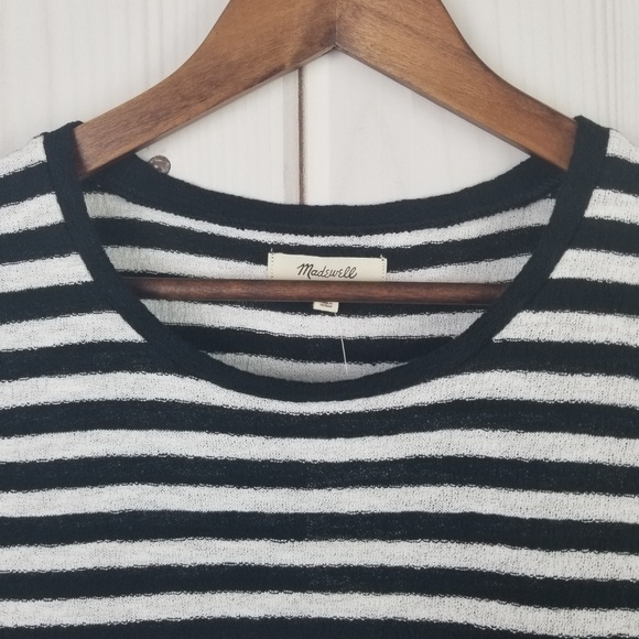 NWT Madewell Modern Stripe Side-Tie T-Shirt - Picture 2 of 6